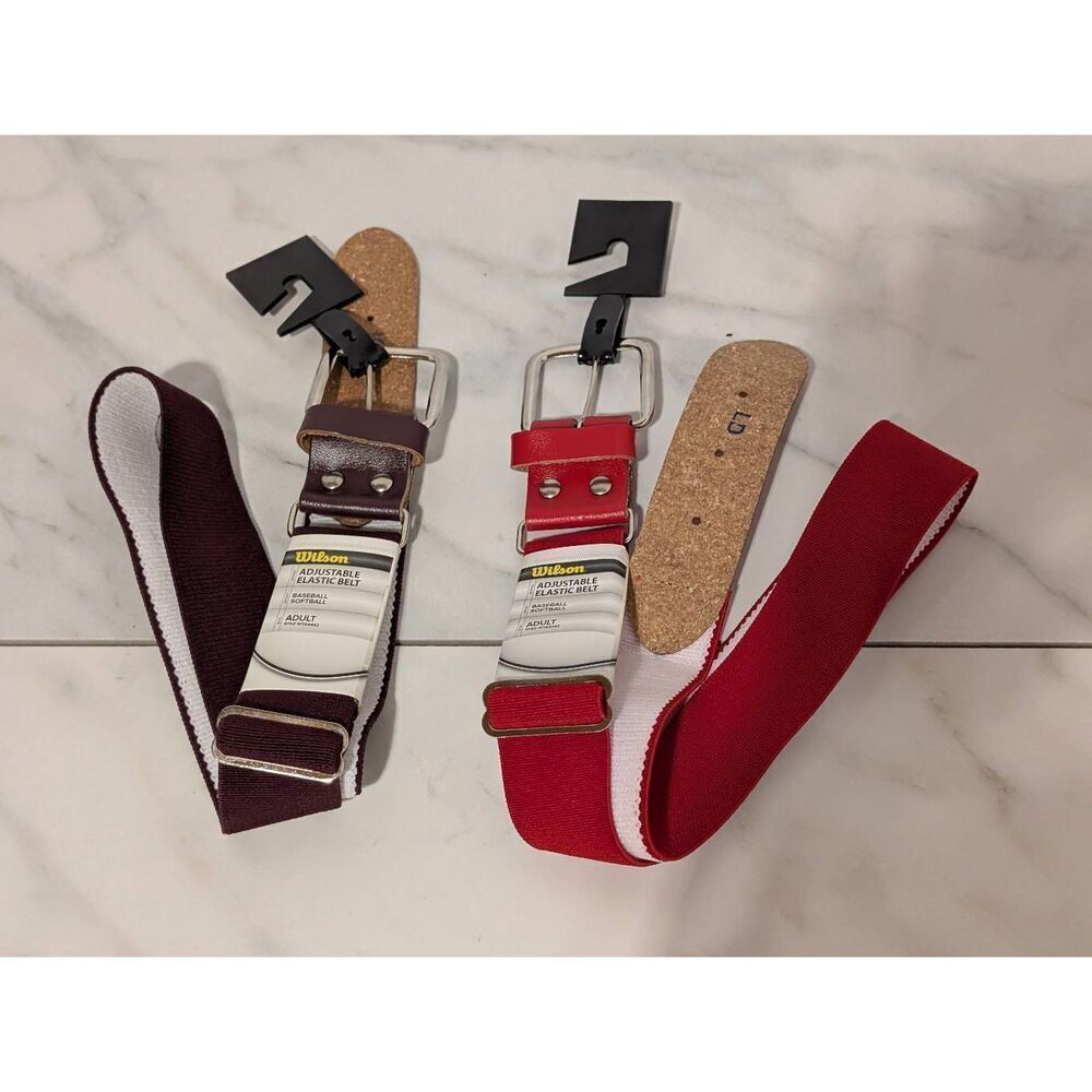 Wilson Unisex Red Burgundy Adult Adjustable Softball Baseball Belts NWT